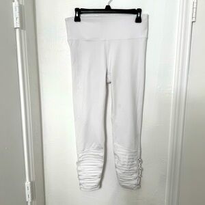 Nanette Lepore Women's Moto Lace Up Legging/Yoga Workout/Exercise White, Size M